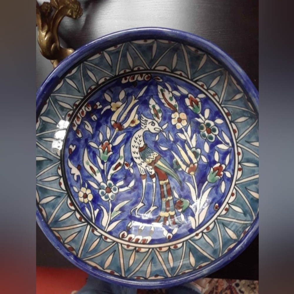 1960's Hand Painted Ceramic Art Pottery Bowl Jerusalem